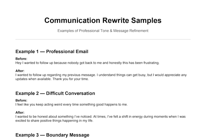 professionally rewrite your email or message